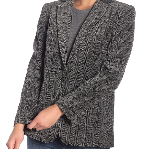 NWT:Frame Grey Multi Herringbone Corduroy Blazer - Picture 6 of 8